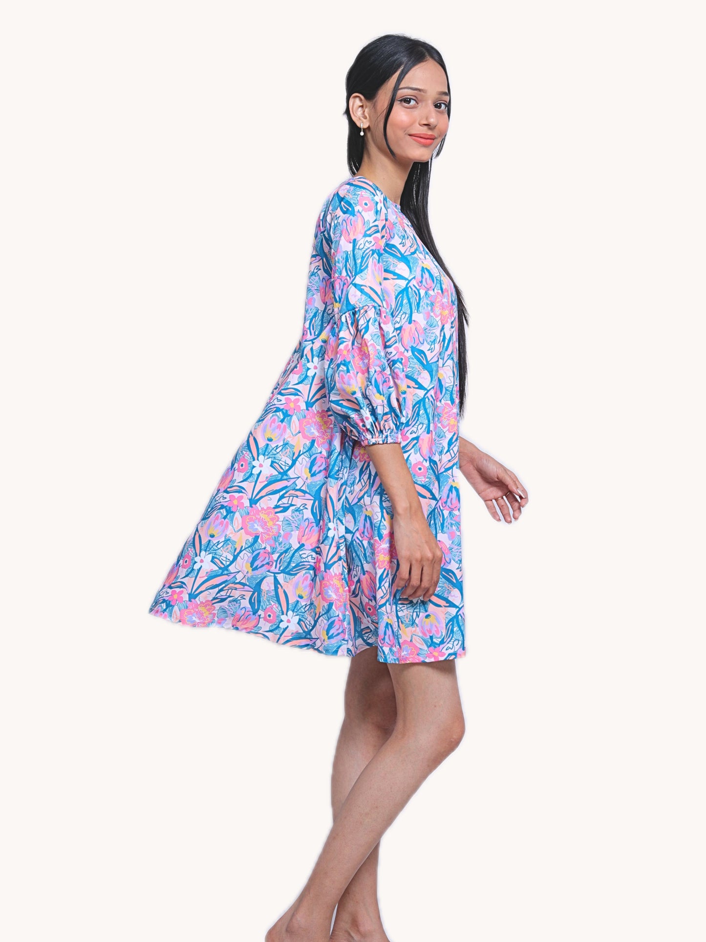 floral frill dress